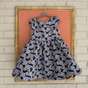 Janie and Jack Floral Blue Girls Party Wedding Formal Dress